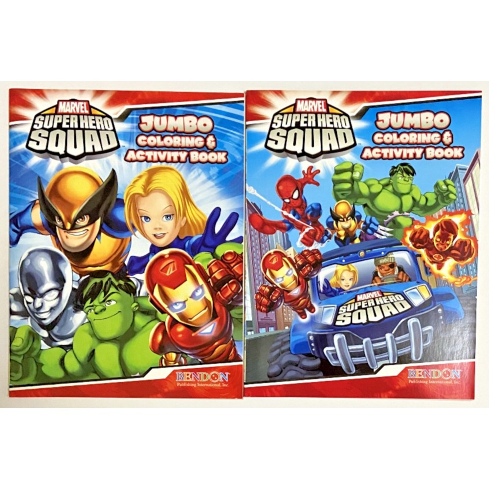 MARVEL SUPER HERO SQUAD Jumbo Coloring & Activity Books Spider-Man Wolverine